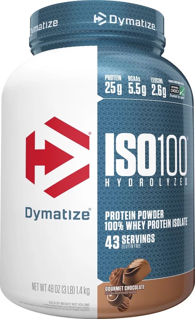 Dymatize ISO100 Hydrolyzed Whey Isolate Protein Powder, Gourmet Chocolate, 3 lb | Walmart (US)