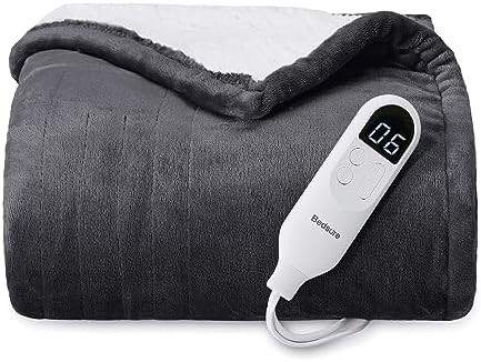 Bedsure Heated Blanket Throw Blanket - Fast Heating Electric Blanket, Soft Flannel Heated Throw w... | Amazon (US)