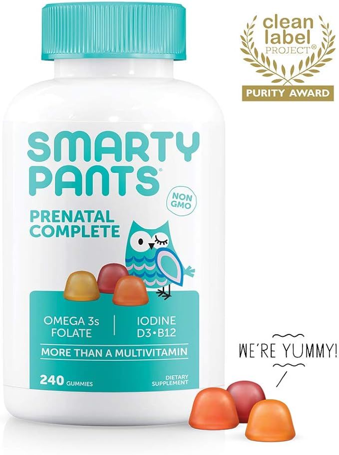 SmartyPants Prenatal Complete: Non-GMO, Multivitamin Plus Omega 3, Folate, Iodine, Vitamin D3, Vi... | Amazon (US)