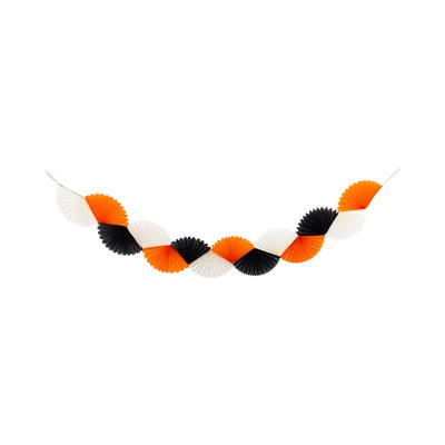 Orange Black and Cream Double Bunting Tissue Banner | My Mind's Eye
