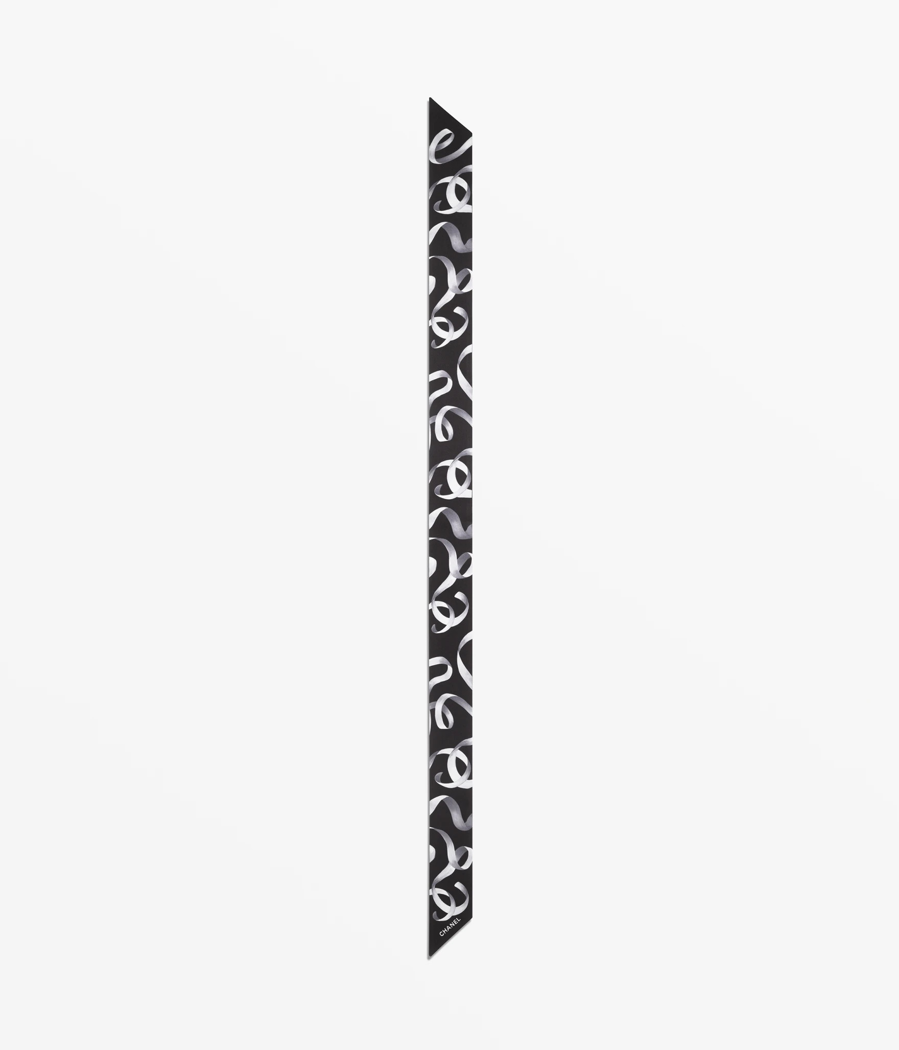 Slim bandeau - Silk twill, black, white & gray — Fashion | CHANEL | Chanel, Inc. (US)