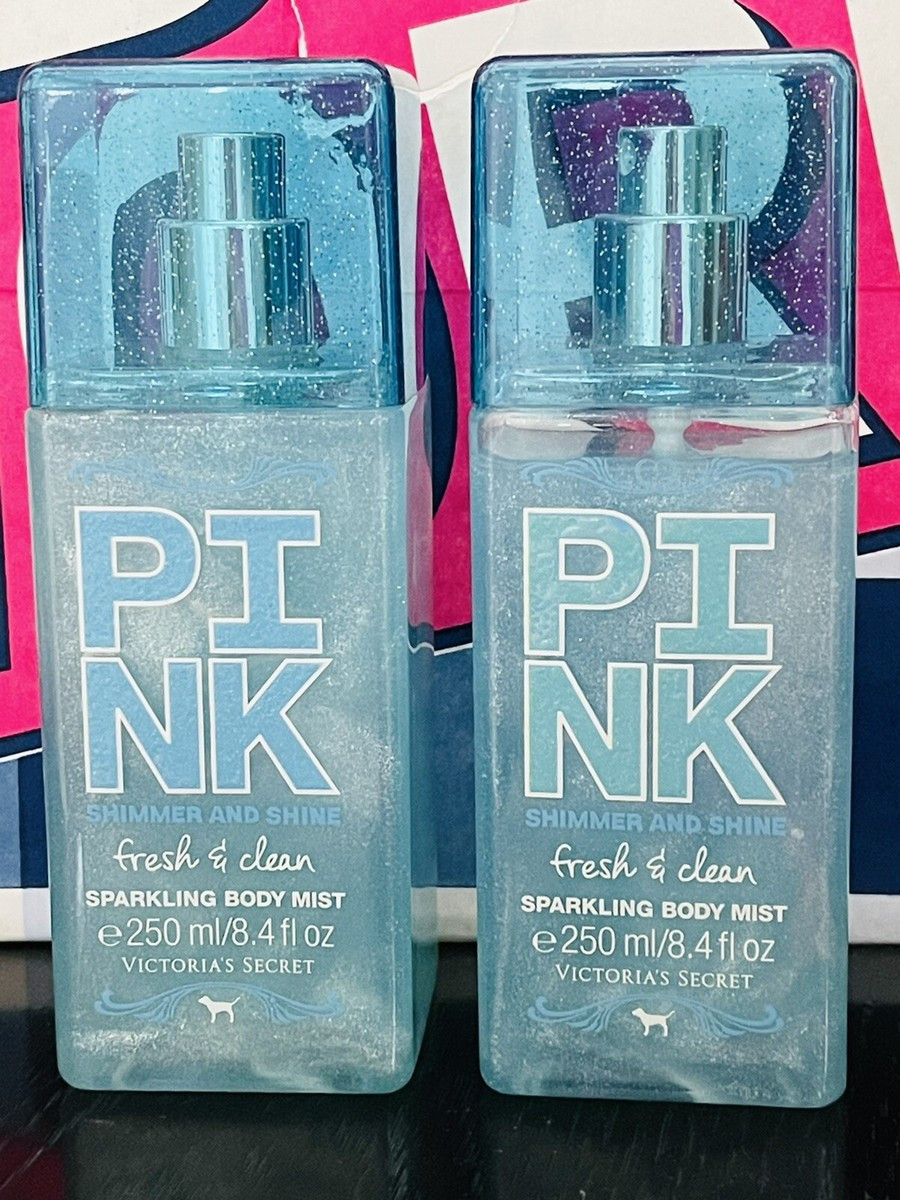 2x Victoria's Secret Pink Shimmer & Shine Fresh & Clean Sparkling Body Mist NEW | eBay US