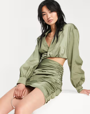 ASOS DESIGN co-ord twist detail top with collar detail | ASOS (Global)