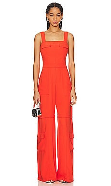 Amanda Uprichard Frida Jumpsuit in Mandarin from Revolve.com | Revolve Clothing (Global)