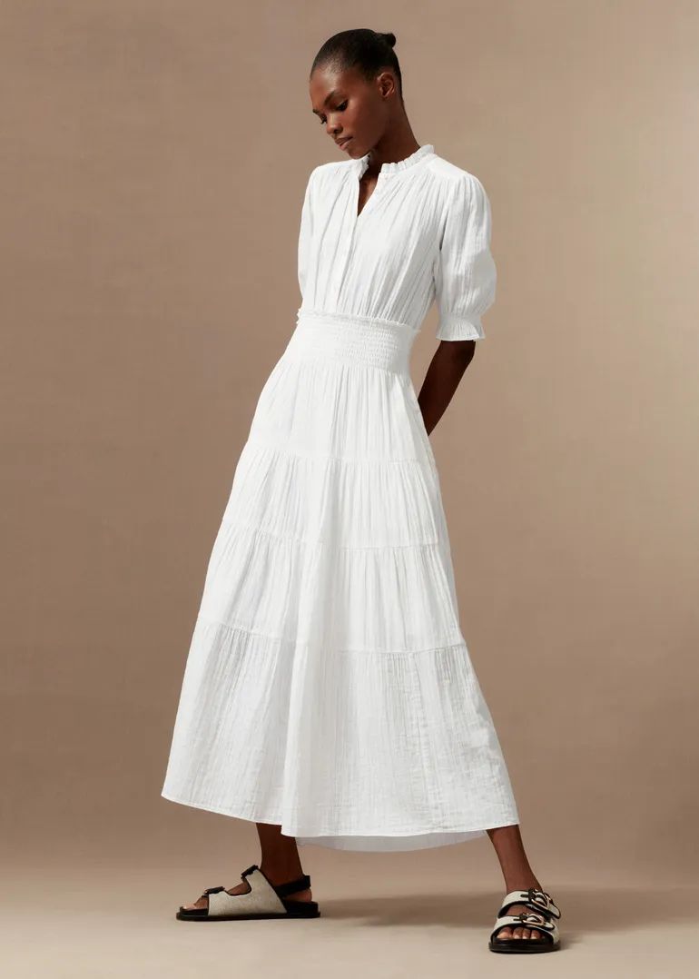 Cheesecloth Shirred Waist Maxi Dress | ME + EM