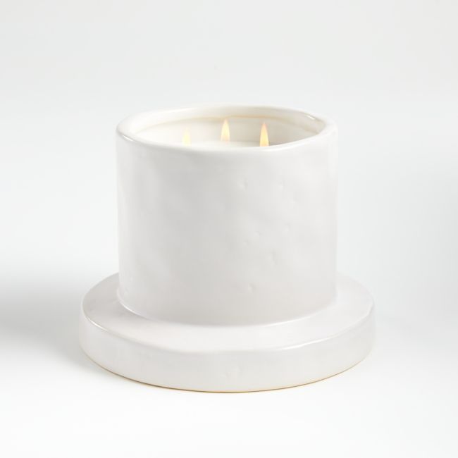 Ella Small White Candle | Crate & Barrel