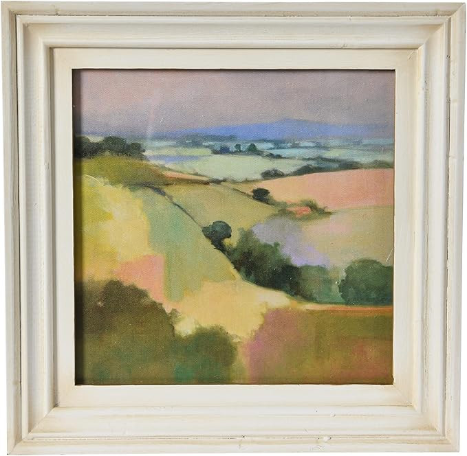 Creative Co-Op 15.75" Square Watercolor Landscape Print with Wood Frame | Amazon (US)