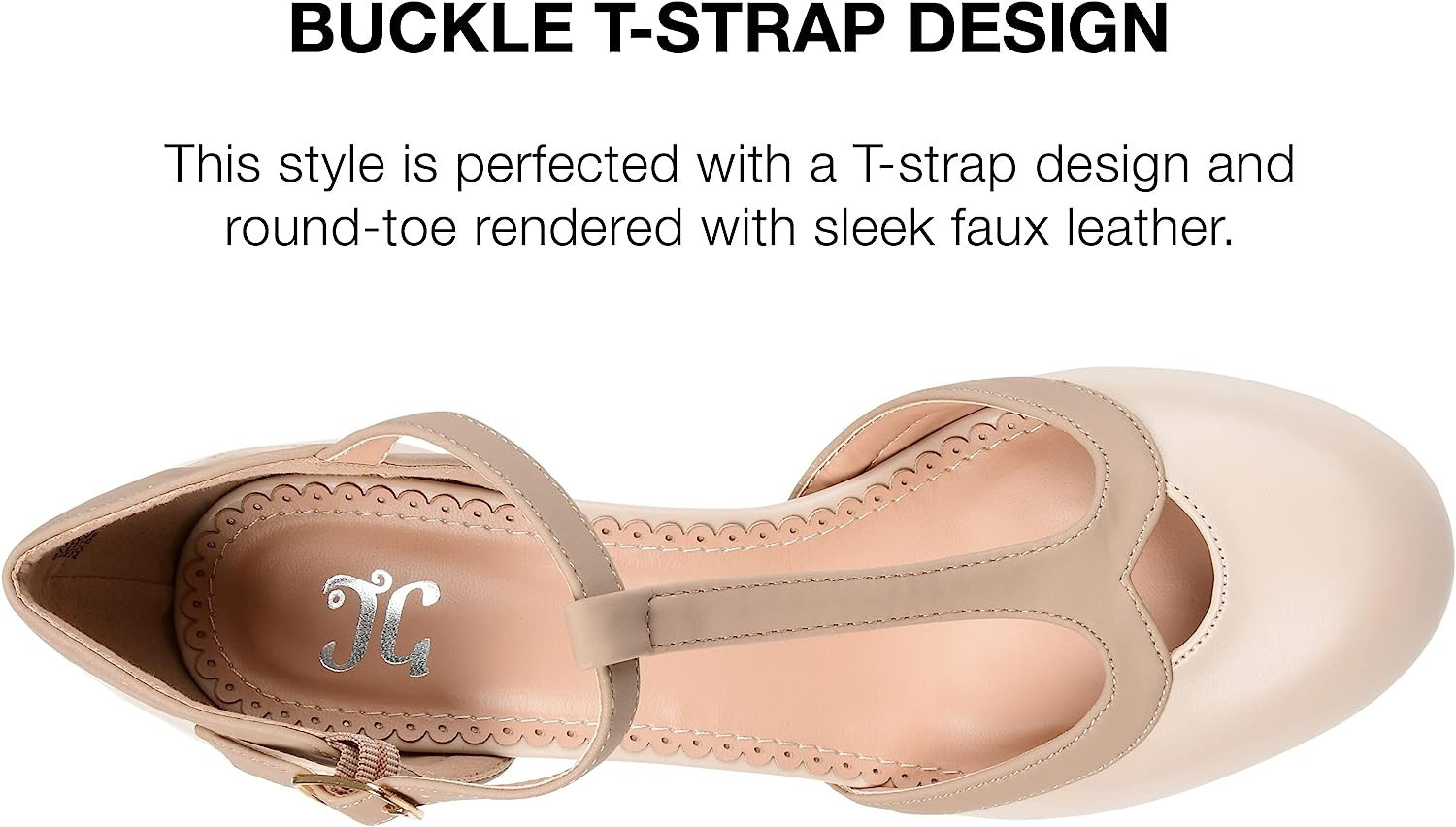 Journee Collection Womens Olina Heels Classic Mary Jane Pumps with T-Strap Medium and Wide Width | Amazon (US)