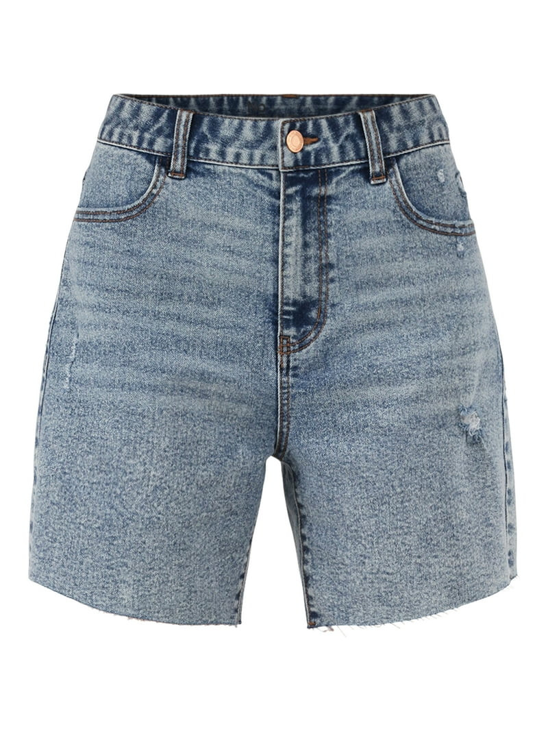 No Boundaries High-Rise Cutoff Jorts, 6” Inseam, Women's | Walmart (US)