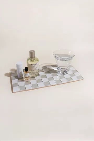 Subtle Art Studios Classic Checkered Glass Tile Tray | Urban Outfitters (US and RoW)