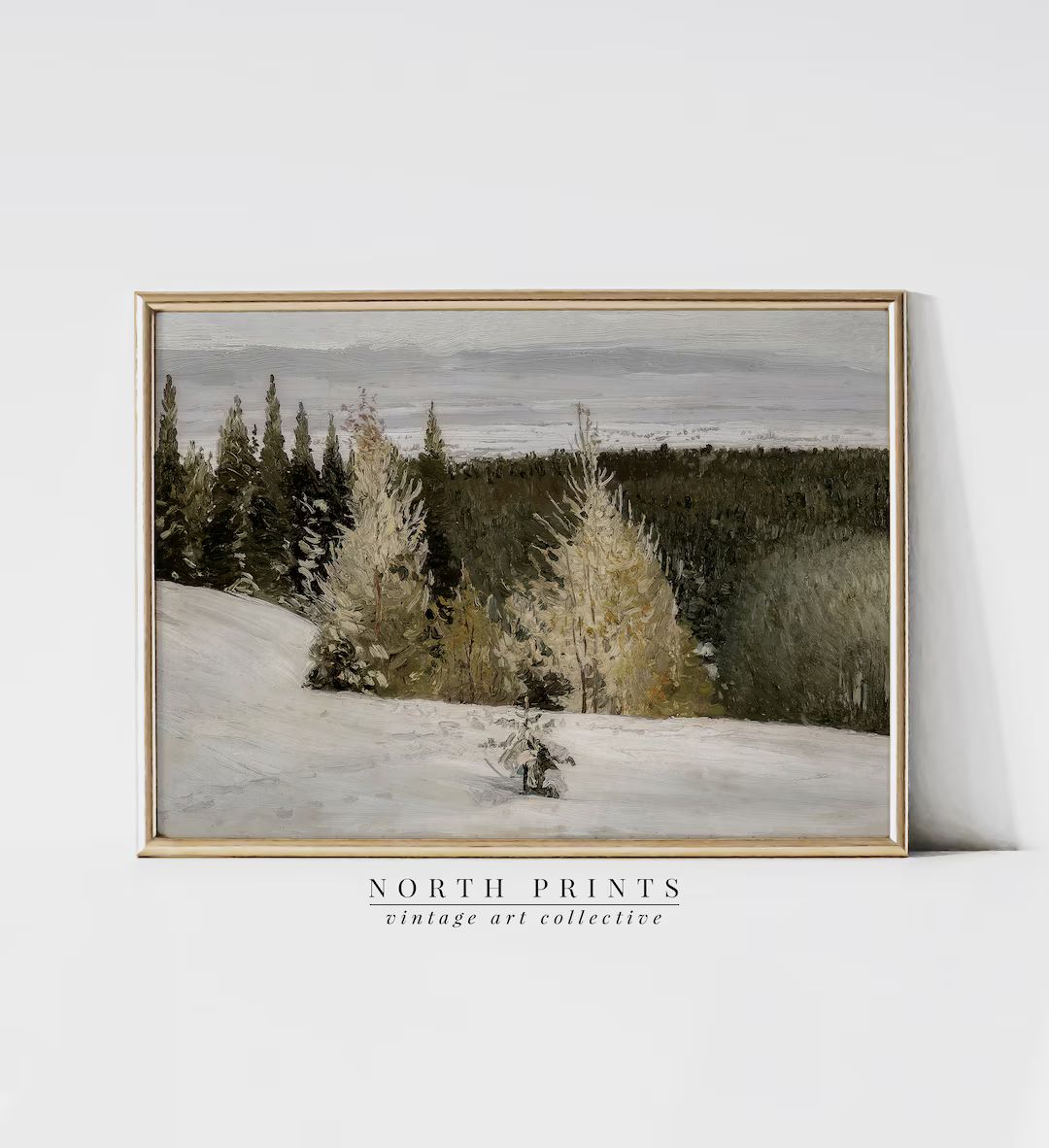 PRINTABLE Winter Forest Landscape Painting  Moody Country - Etsy Canada | Etsy (CAD)
