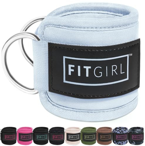 FITGIRL Ankle Strap for Cable Exercise Machines, Work Out Cuff Attachment for Home & Gym, Glute Workouts - Kickbacks, Leg Extensions, Hip Abductors, for Exercise Attachments - Light Blue - 1 Pack | Amazon (US)