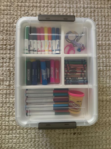 Kids art supplies are organized and ready for the summer months ahead!

Kids art organization, art storage, arts and crafts, mom find, mom hack, home organization, craft organization, kids art organization 