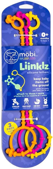 Mobi Liinklz Silicone Tethers - Flexible and Soft Toy Straps for Baby, Stroller Toy Safety Straps... | Amazon (US)