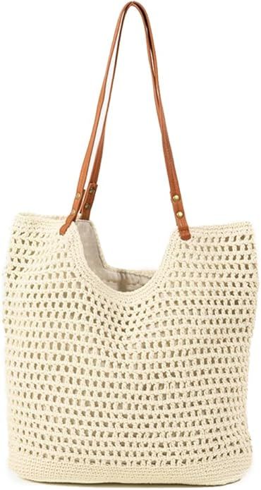 Rejolly Crochet Tote Bag For Women Woven Beach Purse For Summer Vacation Boho Handbags Large Capa... | Amazon (US)
