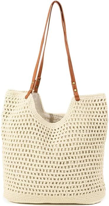 Rejolly Crochet Tote Bag For Women Woven Beach Purse For Summer Vacation Boho Handbags Large Capa... | Amazon (US)