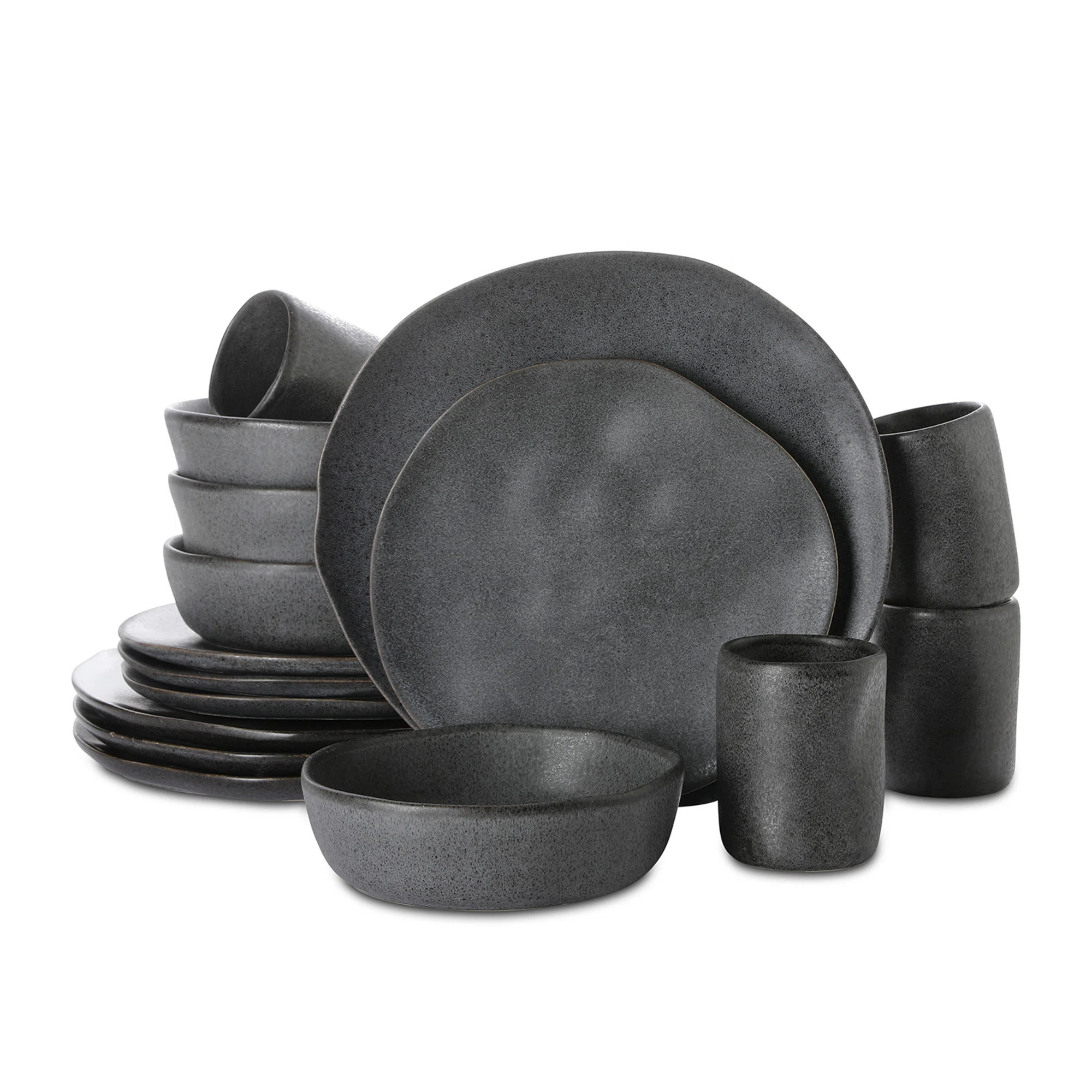 Stone by Mercer Project Hekonda Debossed 16-Piece Dinnerware Set Stoneware | Wayfair North America