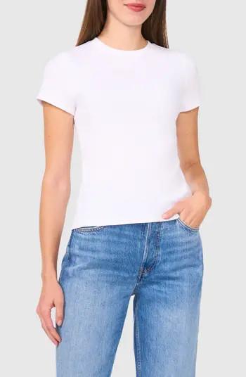 Halogen® Rib Stretch Cotton T-Shirt | Nordstrom | Nordstrom