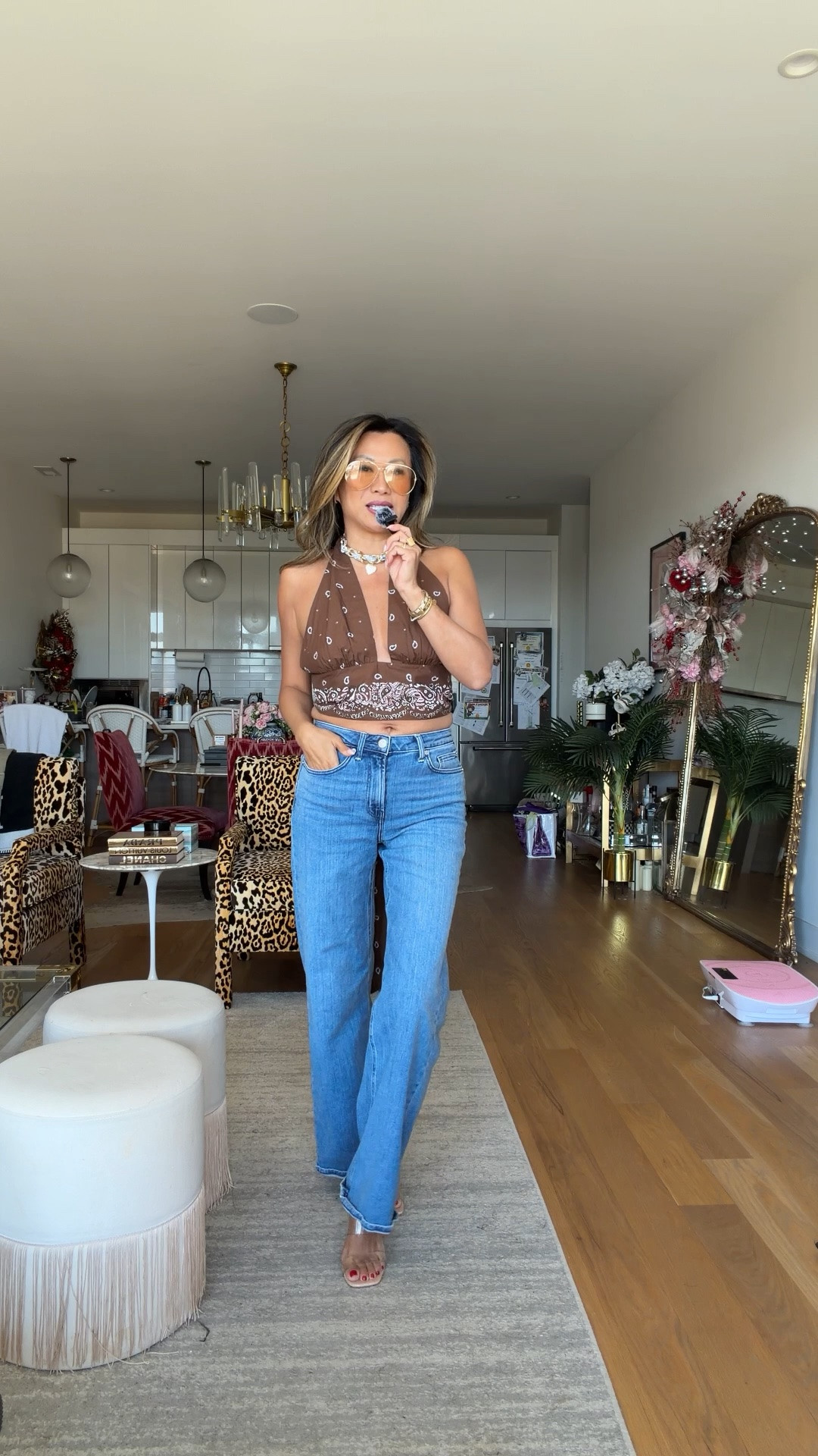 Ootd scarf top. Best jeans. Most comfy sandal and scarf necklace

#LTKgrwm #LTKootd