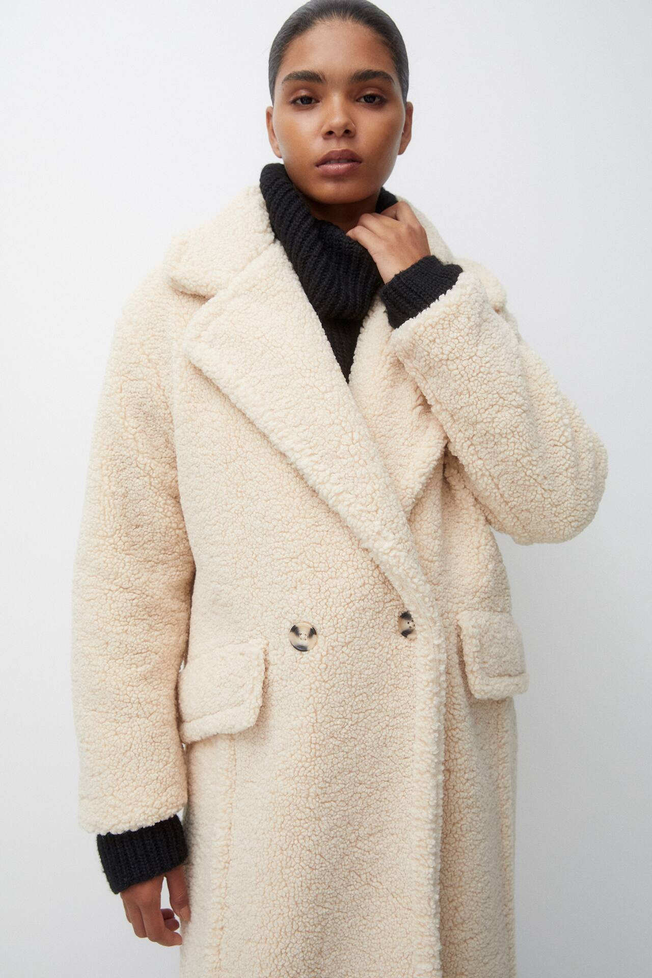 Faux shearling coat | PULL and BEAR UK