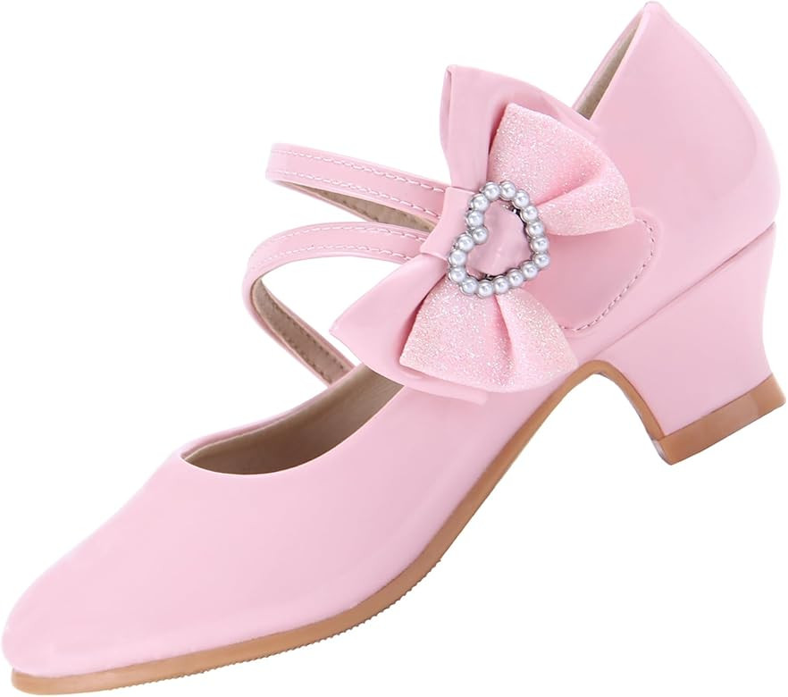 EIGHT KM EKM7018 Girls High Heel Dress Shoes Mary Jane Princess Wedding Party Pump Shoes for Kids... | Amazon (US)