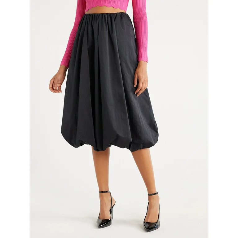 Scoop Women's Taffeta Balloon Midi Skirt, Sizes XS-XXL | Walmart (US)
