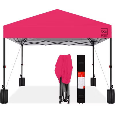 Best Choice Products 10x10ft Easy Setup Pop Up Canopy w/ 1-Button Setup, Wheeled Case, 4 Weight Bags - Hot Pink | Target