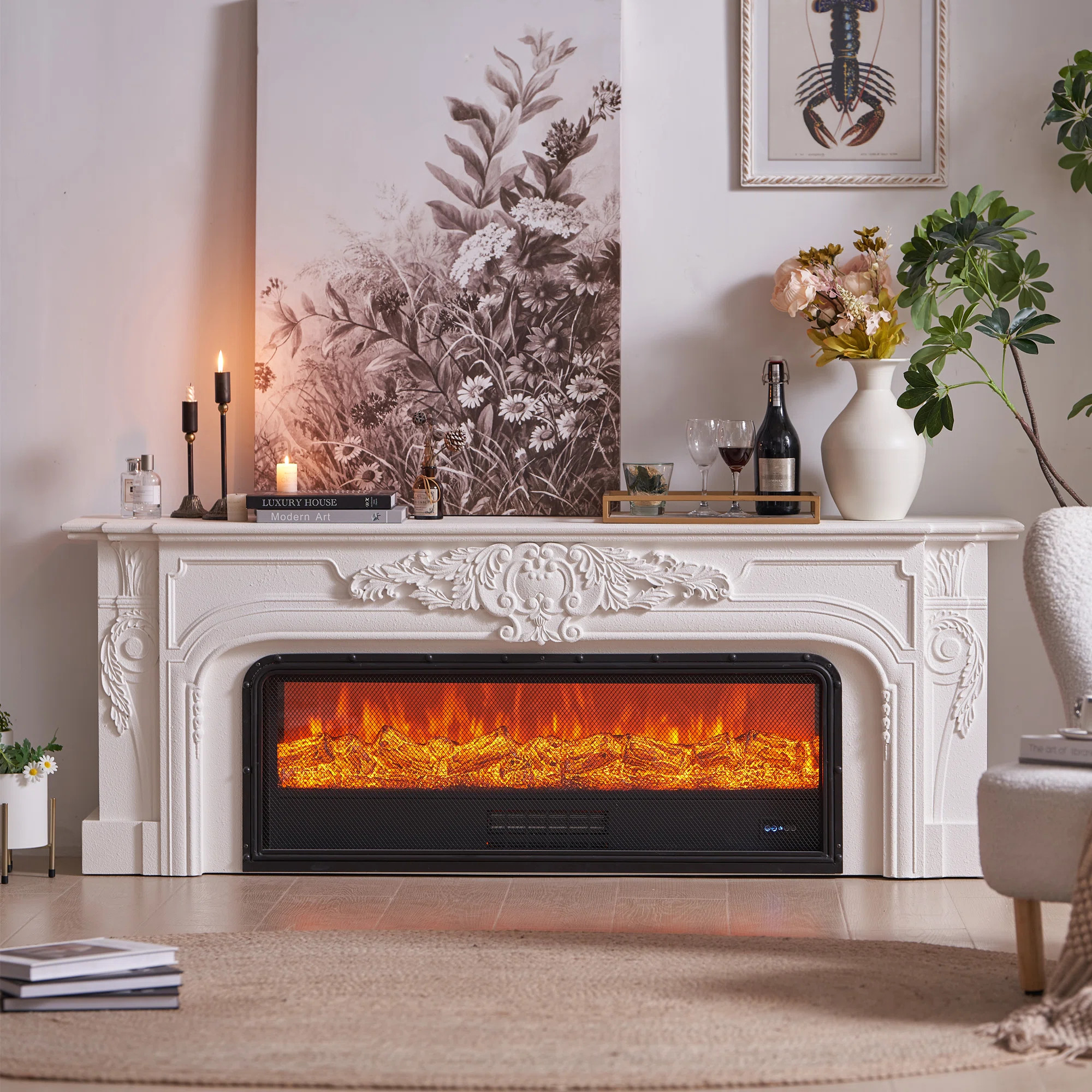 French Simple and Classic Fireplace TV Cabinet | Wayfair North America