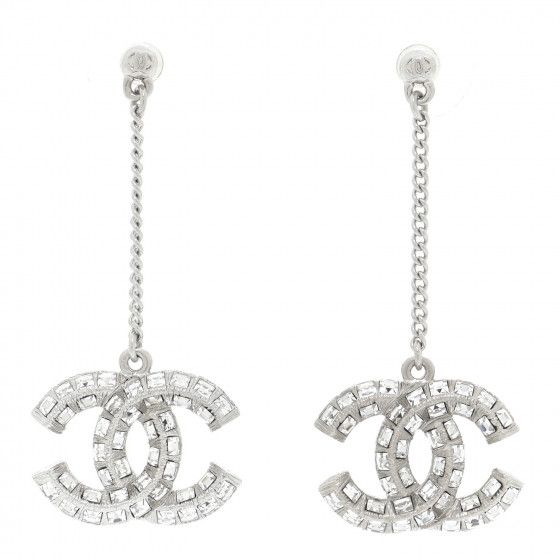 CHANEL

Baguette Crystal CC Drop Earrings Silver | Fashionphile