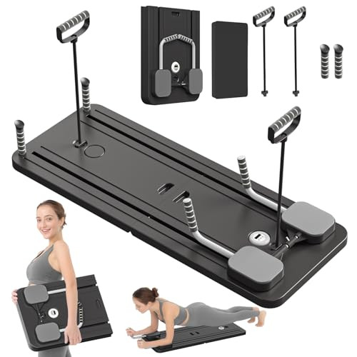 JANUA Pilates Board - Pilates Reformer Set, Multi-Purpose Foldable Pilates Reformer Board for Home, 5 in 1 Pilates Sliding Board (Black) | Amazon (US)