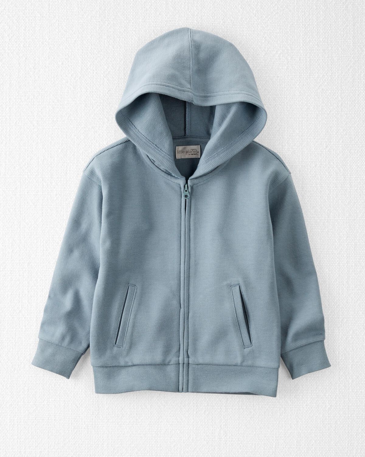 Cloudy Day Toddler Organic Cotton Ribbed  Hooded Jacket | carters.com | Carter's