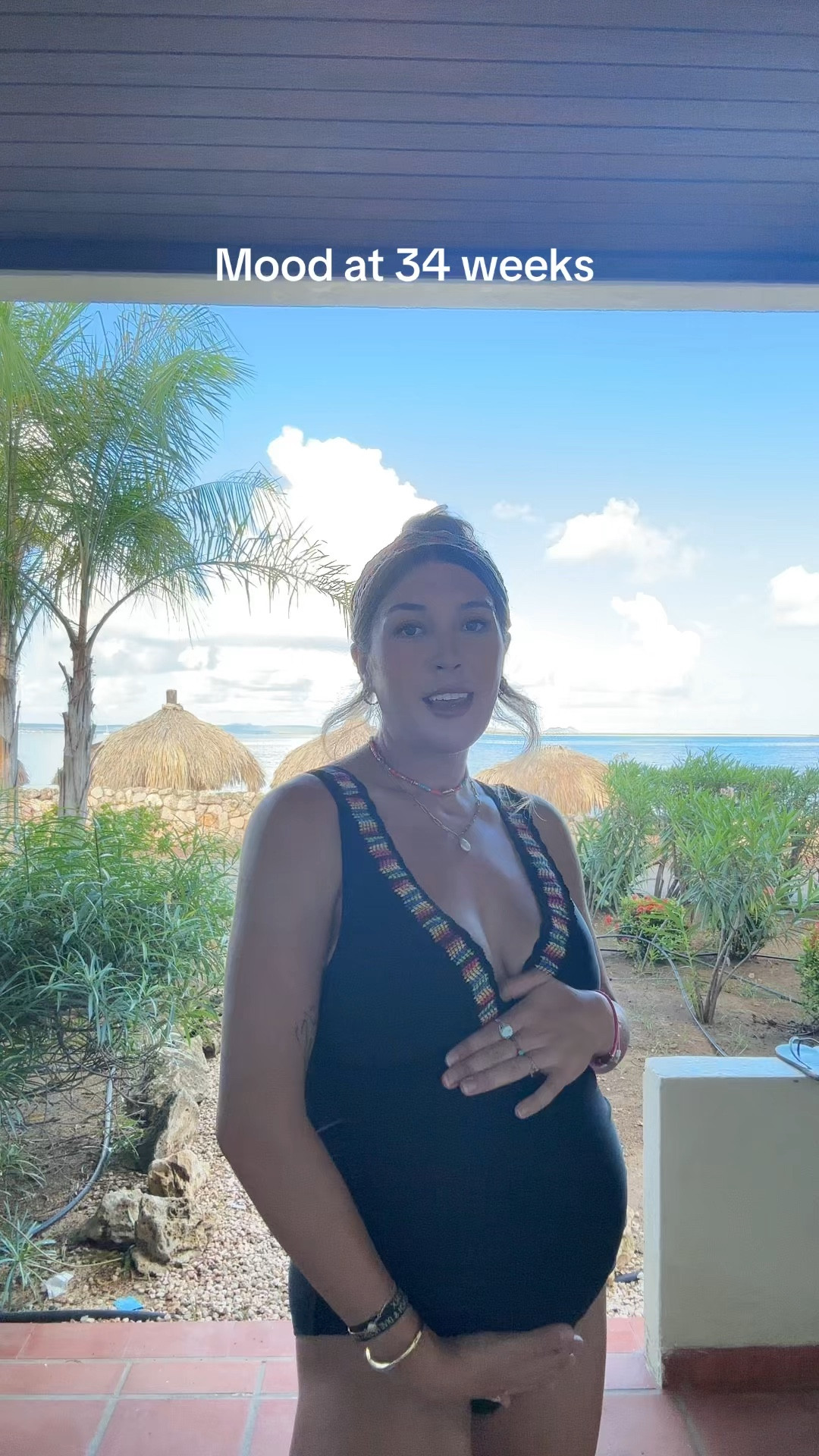 The perfect maternity bathing suit for any vacations or your babymoon 🌙🐥✨👶🏼

- I am 34 weeks and wearing and size large 

#LTKBump #LTKTravel #LTKSwim