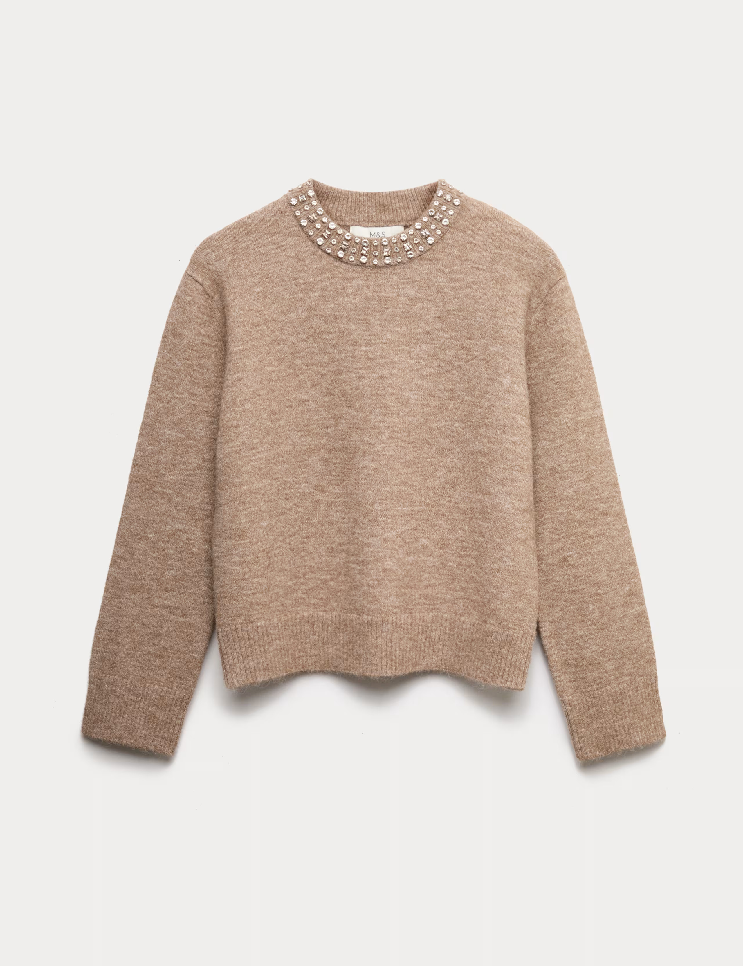 Embellished Relaxed Jumper with Wool | Marks & Spencer (UK)