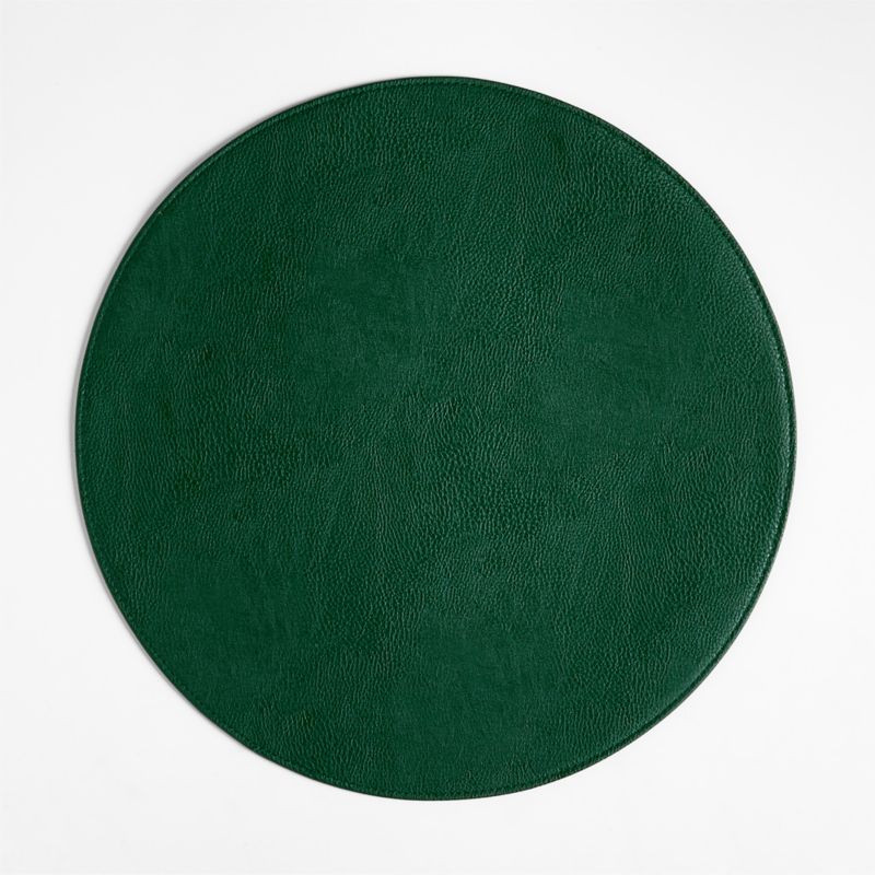 Maxwell Green Round Easy-Clean Christmas Placemat + Reviews | Crate & Barrel | Crate & Barrel