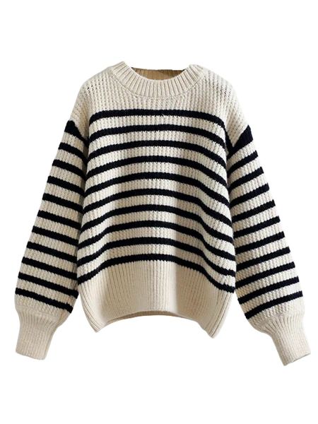 'Eloisa' Striped Crewneck Sweater (3 Colors) | Goodnight Macaroon