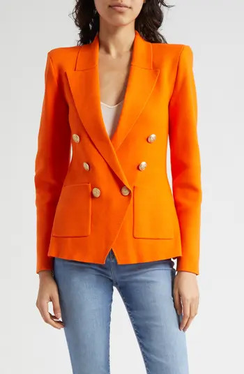 Kenzie Cotton Blend Knit Double Breasted Blazer | Nordstrom