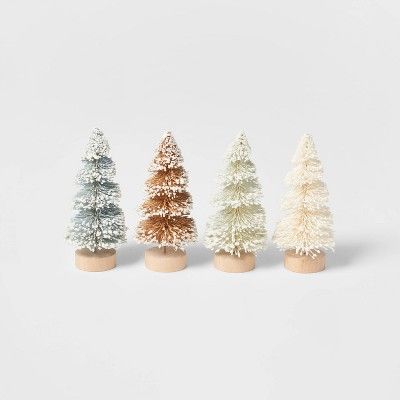 4pk Glitter Bottle Brush Christmas Tree Set - Wondershop&#8482; | Target