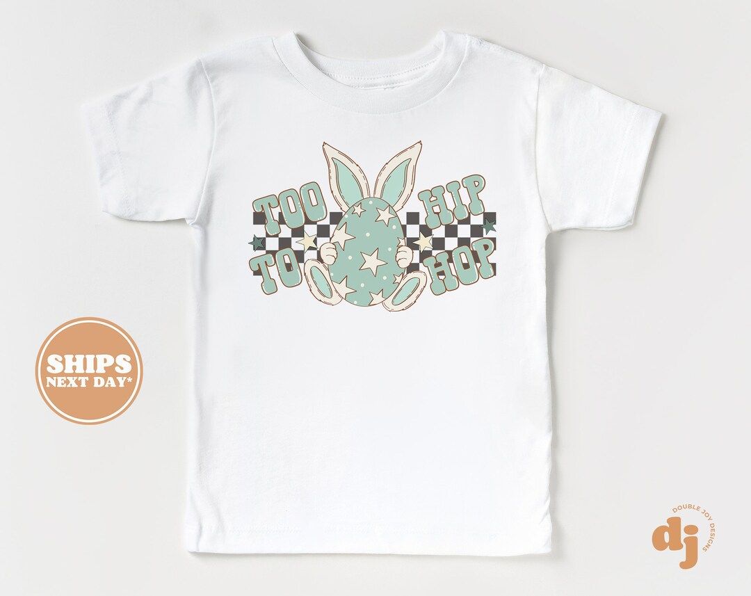 Kids Easter Shirt  Too Hip to Hop Kids Retro Tshirt  Easter - Etsy | Etsy (US)