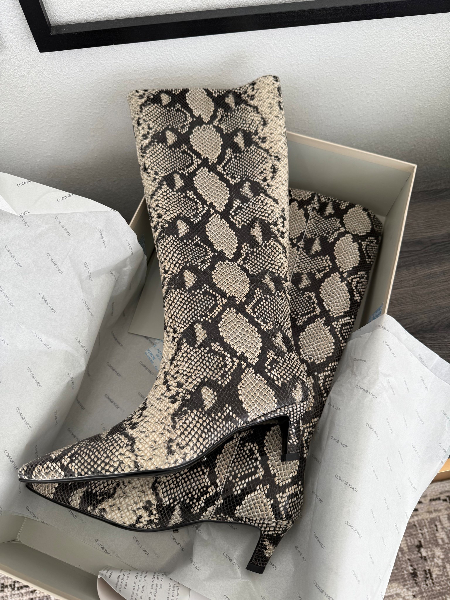 Latest Edgy Essential closet addition: knee high snake print boots from Tony Bianco 🔥 

Calf is wide calf! Ordered true size and fits greatt

#LTKSeasonal #LTKStyleTip #LTKShoeCrush