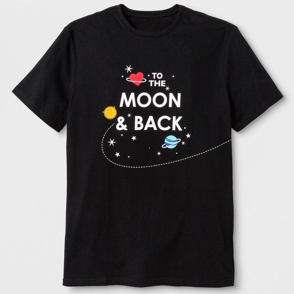 Men's Short Sleeve 'Moon & Back' Graphic T-Shirt - Black L | Target