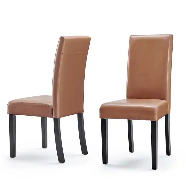 Monsoon Villa Faux Leather Parson Dining Chairs (Set of 2) - Worn Brown | Bed Bath & Beyond