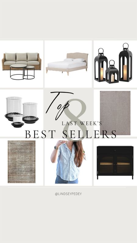 Last week’s best sellers! Loving this new top! And the lanterns are best sellers 3 weeks running! Black cabinet is under $250. Push 2 together to get a gorgeous console 

Outdoor furniture, outdoor sofa, Walmart, patio furniture, target, summer top, spring, rug, outdoor rug, lanterns, glass hurricane, black cabinet, Wayfair, bed 

#LTKhome #LTKfindsunder100 #LTKSeasonal