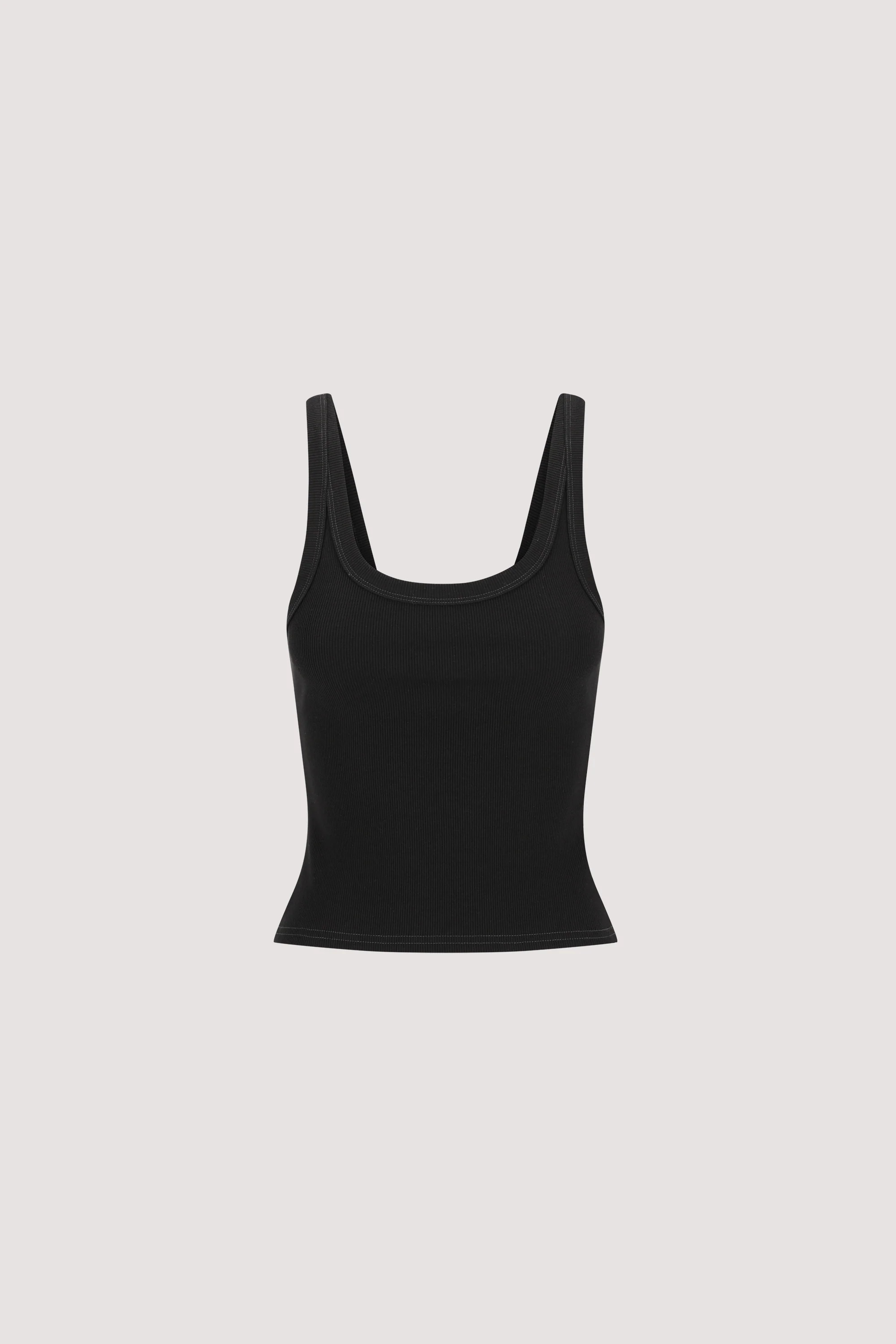 PHOEBE BLACK SCOOP NECK TANK | DISSH