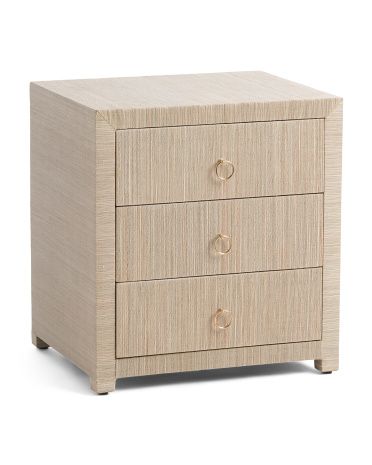 Quinn 3 Drawer Woven Nightstand | Marshalls