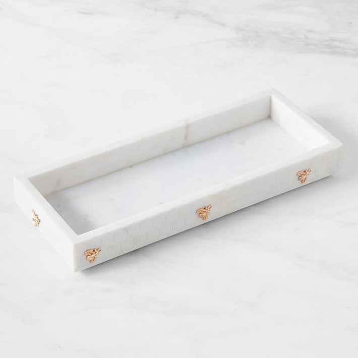 Williams Sonoma Honeycomb Marble Countertop Tray | Williams-Sonoma