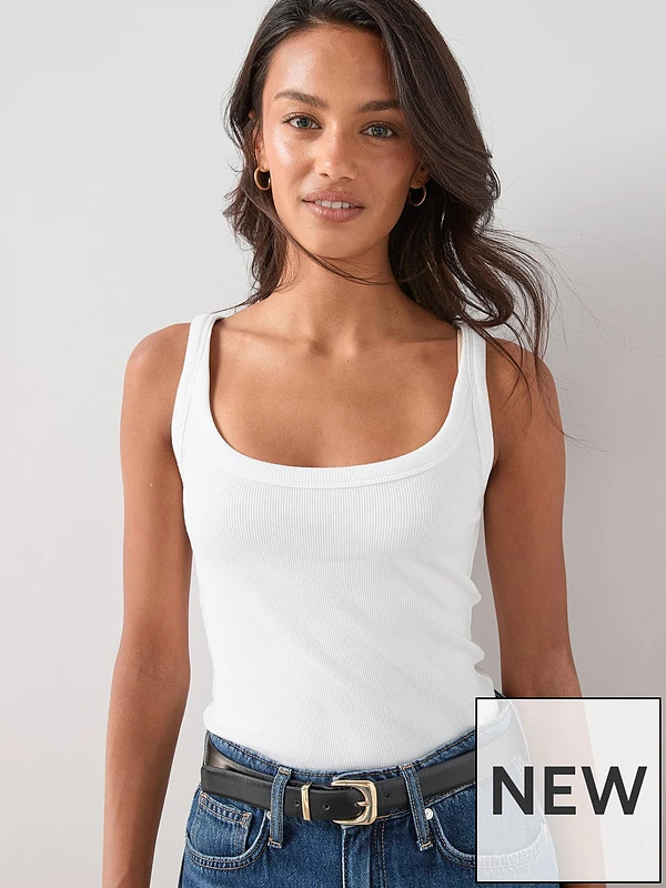V by Very The Essential Rib Vest - White | Very (UK)