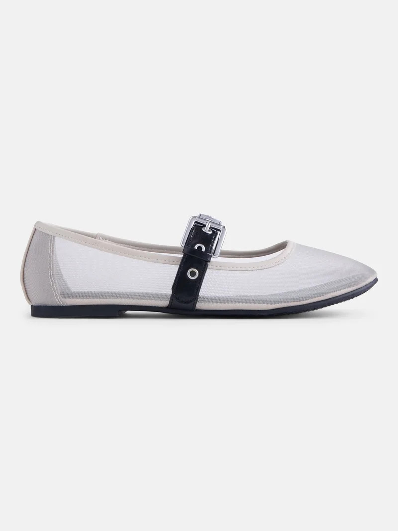 No Boundaries Women\u2019s Mesh Mary Jane Flats | Walmart (US)