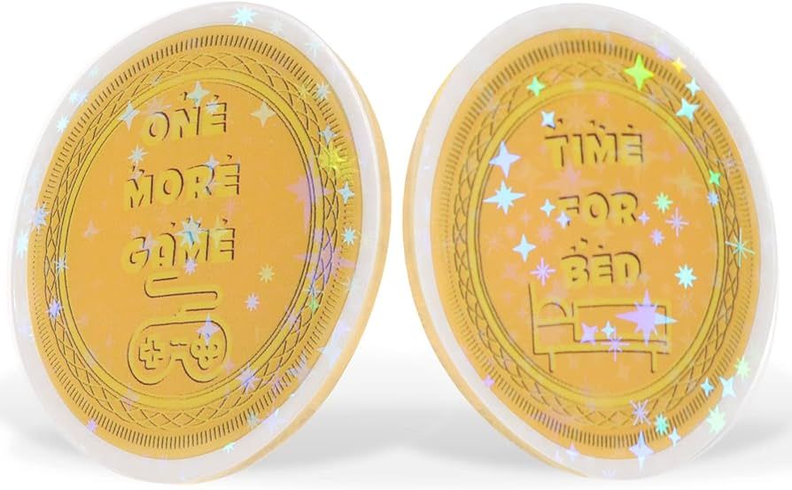 Destiny Clip Coin Set of 2 Holographic Acrylic One More Game/Go to Bed Decision Maker Coins Novel... | Amazon (US)