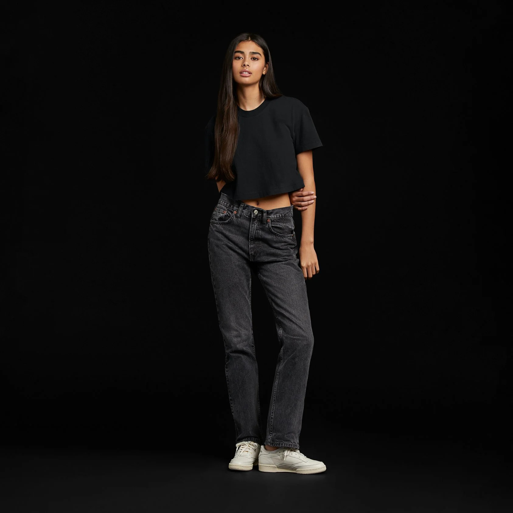 Women's Cropped Tee - Black - nuuds | nuuds