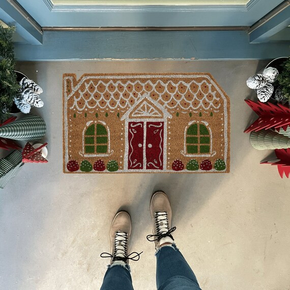 Holiday Doormat Gingerbread House Decor Christmas Decor  - Etsy | Etsy (US)